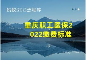 重庆职工医保2022缴费标准