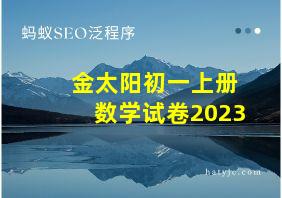 金太阳初一上册数学试卷2023