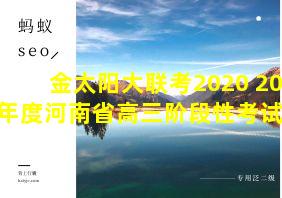 金太阳大联考2020 2021年度河南省高三阶段性考试 三