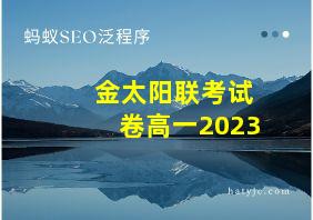 金太阳联考试卷高一2023