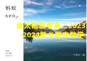 金太阳联考高二2023-2024新乡期末数学