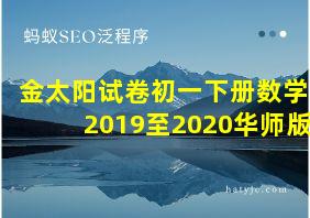 金太阳试卷初一下册数学2019至2020华师版