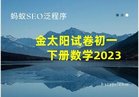 金太阳试卷初一下册数学2023