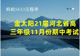 金太阳21届河北省高三年级11月份期中考试