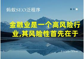 金融业是一个高风险行业,其风险性首先在于