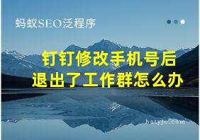 钉钉修改手机号后退出了工作群怎么办