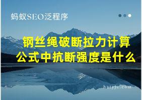 钢丝绳破断拉力计算公式中抗断强度是什么