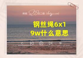 钢丝绳6x19w什么意思