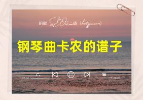 钢琴曲卡农的谱子