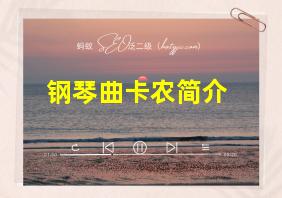 钢琴曲卡农简介