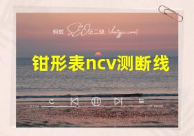 钳形表ncv测断线