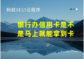 银行办信用卡是不是马上就能拿到卡