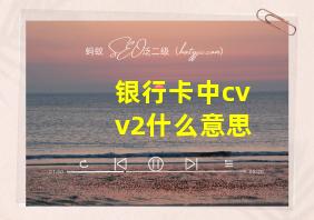 银行卡中cvv2什么意思