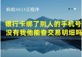 银行卡绑了别人的手机号 没有我他能查交易明细吗