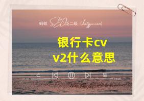 银行卡cv v2什么意思