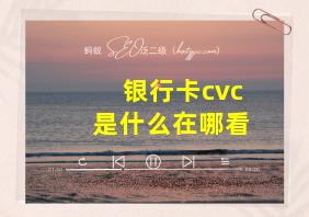 银行卡cvc是什么在哪看