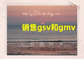 销售gsv和gmv