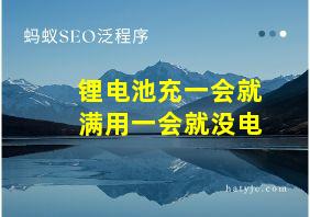 锂电池充一会就满用一会就没电