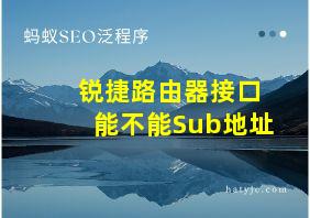 锐捷路由器接口能不能Sub地址