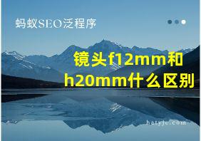 镜头f12mm和h20mm什么区别