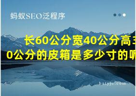 长60公分宽40公分高30公分的皮箱是多少寸的呢