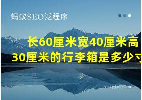 长60厘米宽40厘米高30厘米的行李箱是多少寸