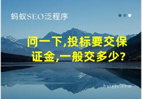 问一下,投标要交保证金,一般交多少?