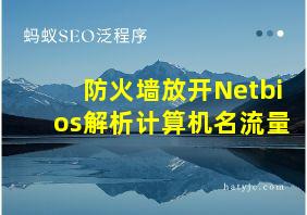 防火墙放开Netbios解析计算机名流量