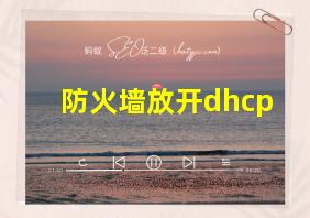 防火墙放开dhcp