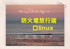 防火墙放行端口linux