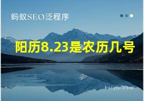 阳历8.23是农历几号