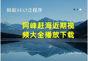 阿峰赶海近期视频大全播放下载