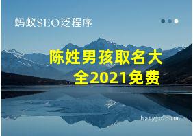 陈姓男孩取名大全2021免费