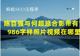 陈百强与何超琼合影带有1986字样照片视频在哪里?