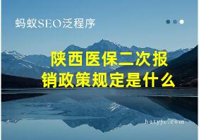 陕西医保二次报销政策规定是什么