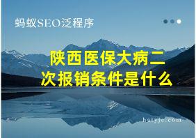 陕西医保大病二次报销条件是什么