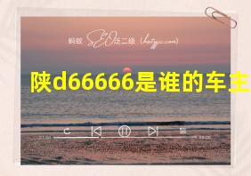 陕d66666是谁的车主