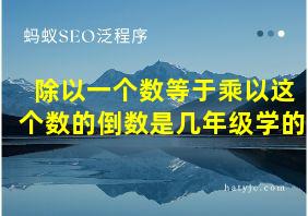 除以一个数等于乘以这个数的倒数是几年级学的