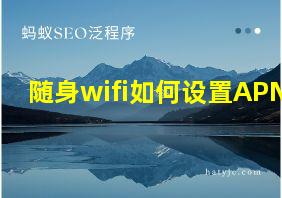 随身wifi如何设置APN