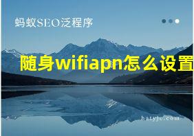 随身wifiapn怎么设置