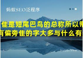 隹是短尾巴鸟的总称所以带有偏旁隹的字大多与什么有关