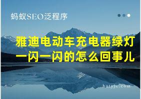 雅迪电动车充电器绿灯一闪一闪的怎么回事儿