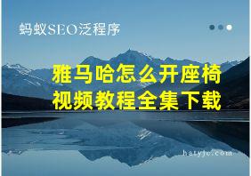 雅马哈怎么开座椅视频教程全集下载