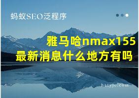 雅马哈nmax155最新消息什么地方有吗