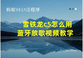 雪铁龙c5怎么用蓝牙放歌视频教学