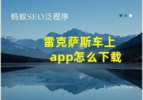 雷克萨斯车上app怎么下载