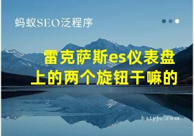 雷克萨斯es仪表盘上的两个旋钮干嘛的