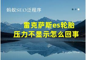 雷克萨斯es轮胎压力不显示怎么回事