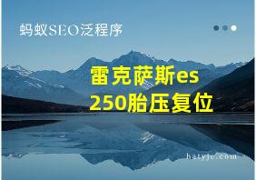 雷克萨斯es 250胎压复位