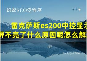 雷克萨斯es200中控显示屏不亮了什么原因呢怎么解决